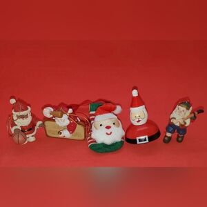 Lot of 5 Misc Santa Claus 🎅 Ornaments All Adorable